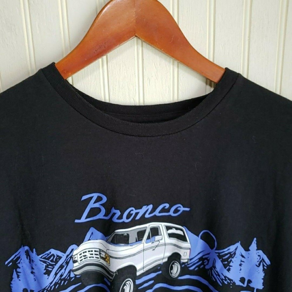 Ford Shirt Mens Large Black Bronco Truck Graphic Tee Tagless Cotton Jersey